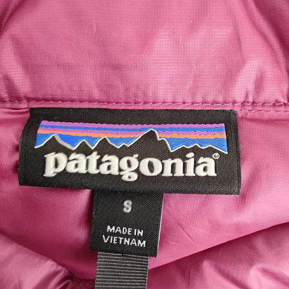 Patagonia Down Puffer Jacket Women's S Pink Full Zip Hoodless #J5284 - Picture 10 of 16